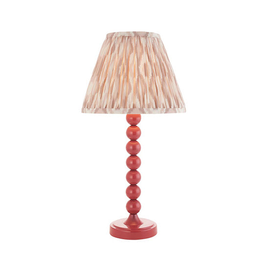 Higgledy And Ikat 25cm Neutral Shade Table Lamp With High Gloss Pink Clay Base