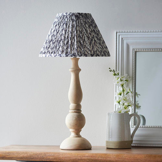 Hidcote And Leaf 30cm Pearl Grey Shade Table Lamp With Country Classic Base