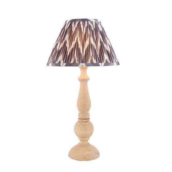 Hidcote And Zigzag 30cm Pearl Grey Shade Table Lamp With Country Classic Base