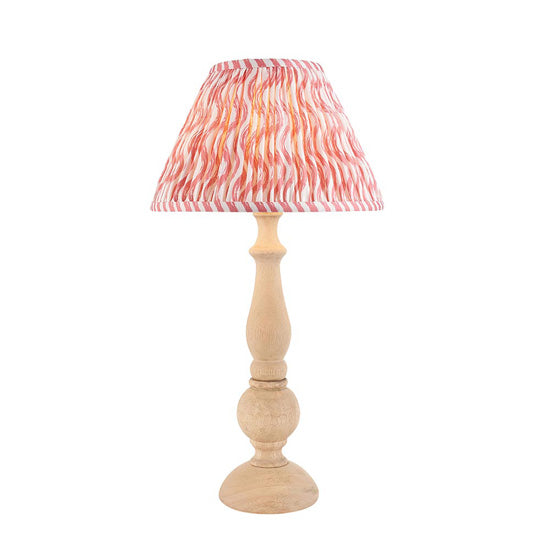 Hidcote And Ripple 30cm Coral Pink Shade Table Lamp With Country Classic Base