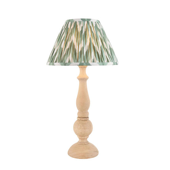 Hidcote And Zigzag 30cm Cotswold Green Shade Table Lamp With Country Classic Base