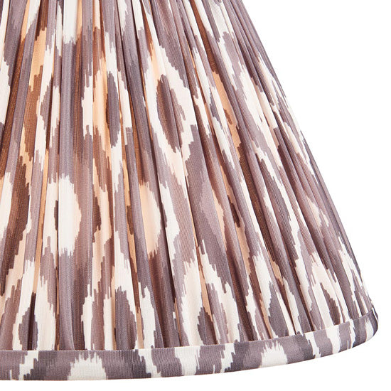 Hidcote And Ikat 30cm Pearl Grey Shade Table Lamp With Country Classic Base