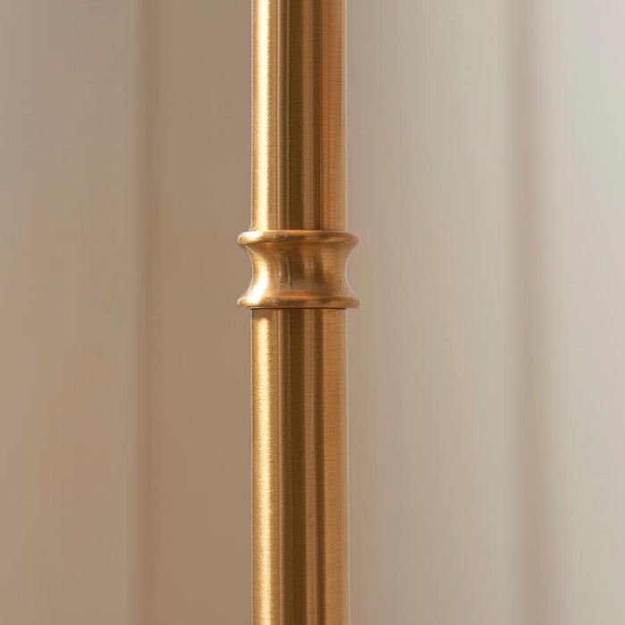 Burley Rechargeable And Ripple 25cm Marlin Blue Shade Floor Lamp In Brushed Aged Brass