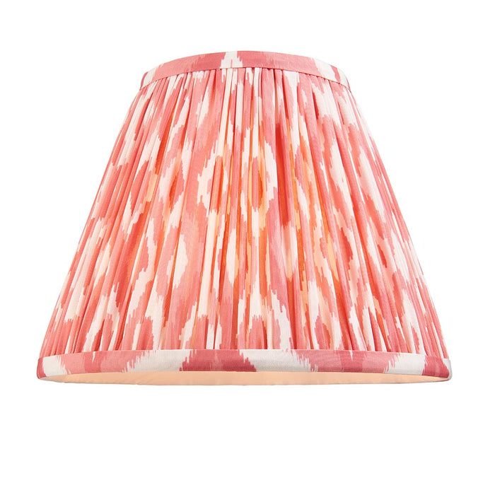 Burley Rechargeable And Ikat 25cm Coral Pink Shade Floor Lamp In Brushed Aged Brass