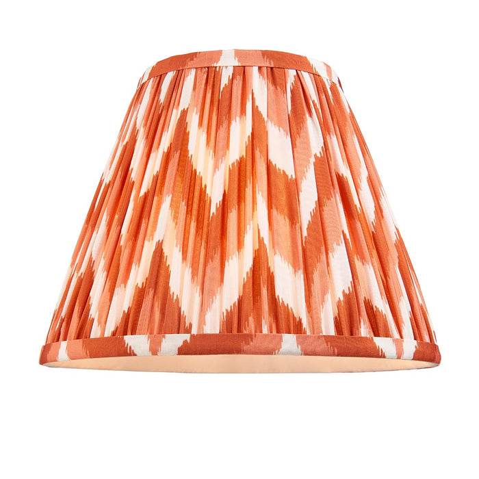 Burley Rechargeable And Zigzag 25cm Apricot Orange Shade Floor Lamp In Brushed Aged Brass