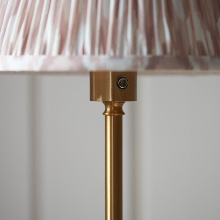 Burley Rechargeable And Ikat 25cm Neutral Shade Floor Lamp In Brushed Aged Brass