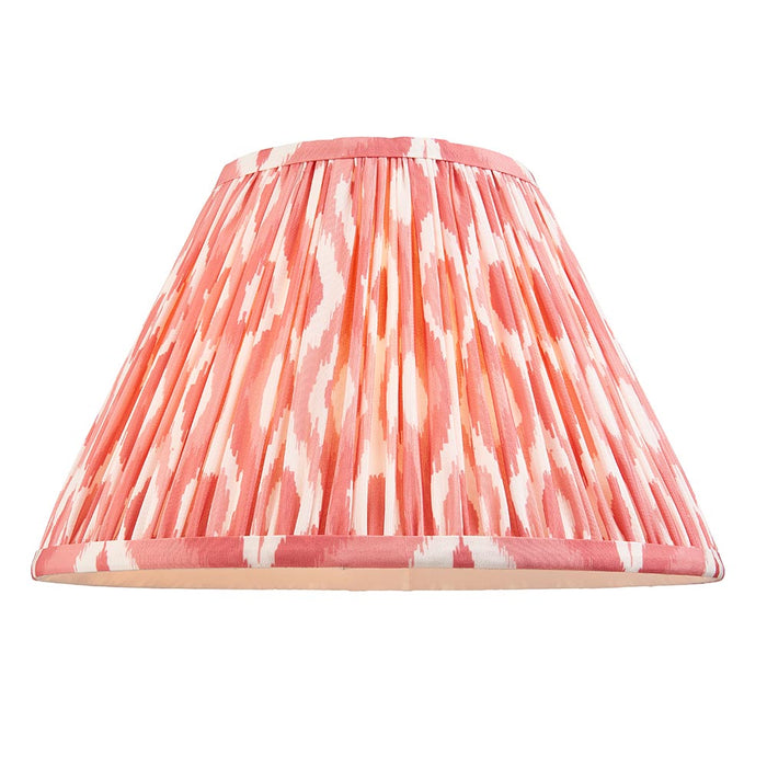 Burley Rechargeable And Ikat 30cm Coral Pink Shade Floor Lamp In Brushed Aged Brass