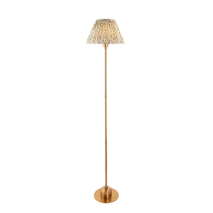 Burley Rechargeable And Leaf 30cm Herb Garden Green Shade Floor Lamp In Brushed Aged Brass