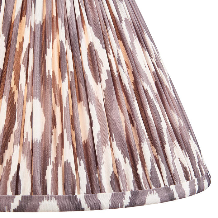 Burley Rechargeable And Ikat 30cm Pearl Grey Floor Lamp In Brushed Aged Brass