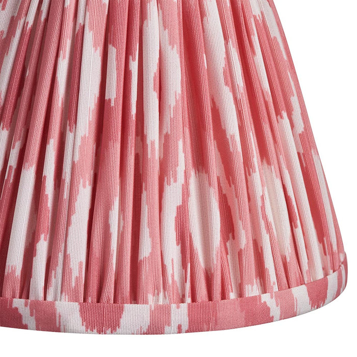 Burley Rechargeable And Ikat 16cm Coral Pink Shade Table Lamp In Brushed Aged Brass