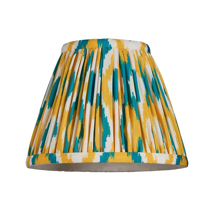 Burley Rechargeable And Ikat 16cm Yellow And Jade Shade Wall Light In Brushed Aged Brass