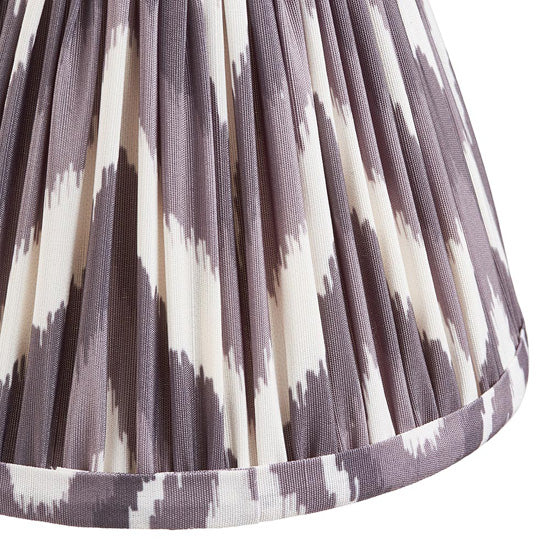 Bibury And Zigzag 16cm Pearl Grey Fabric Shade Table Lamp In Satin Marlin Blue