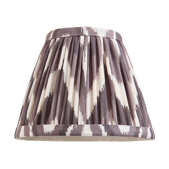 Bibury And Zigzag 16cm Pearl Grey Fabric Shade Table Lamp In Satin Marlin Blue