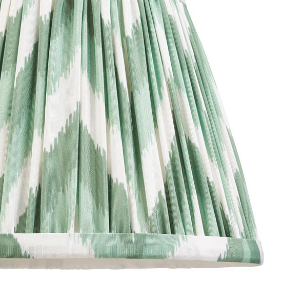 Bibury And Zigzag 20cm Costswold Green Fabric Shade Table Lamp In Satin Cotswold Green