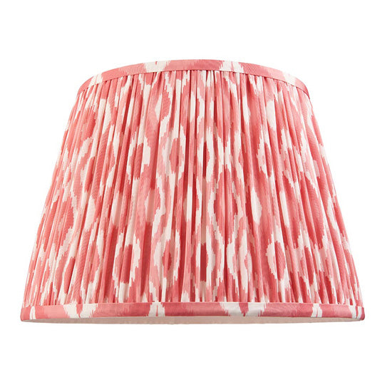 Higgledy And Ikat 35cm Coral Pink Shade Floor Lamp With High Gloss Almond White Base