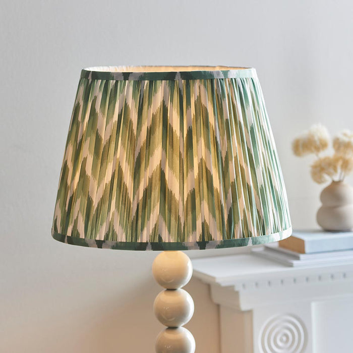 Higgledy And Zigzag 35cm Cotswold Green Shade Floor Lamp With Gloss Almond White Base