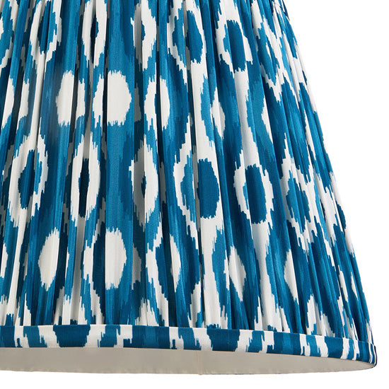 Higgledy And Ikat 35cm Marlin Blue Shade Floor Lamp With High Gloss Almond White Base