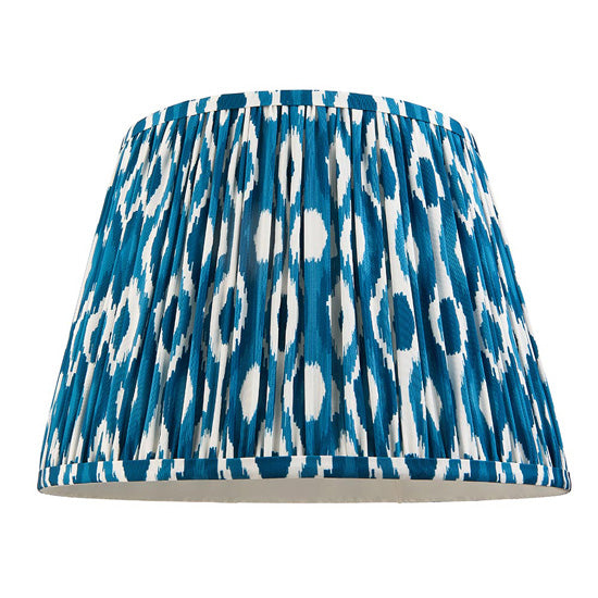 Higgledy And Ikat 35cm Marlin Blue Shade Floor Lamp With High Gloss Almond White Base