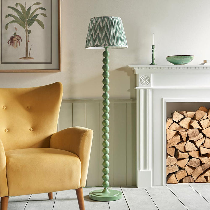 Higgledy And Zigzag 35cm Cotswold Green Shade Floor Lamp With Gloss Cotswold Green Base