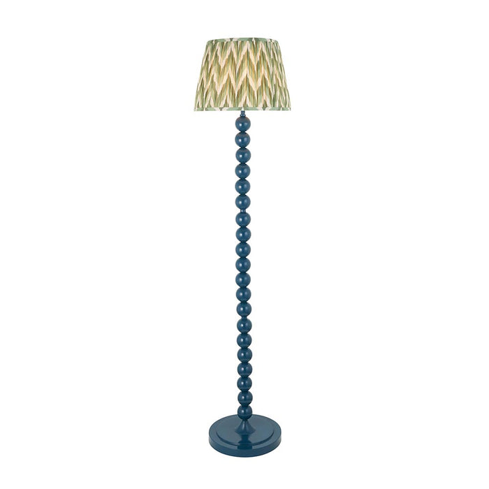 Higgledy And Zigzag 35cm Cotswold Green Shade Floor Lamp With Gloss Marlin Blue Base