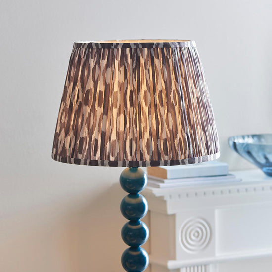 Higgledy And Ikat 35cm Pearl Grey Shade Floor Lamp With High Gloss Marlin Blue Base