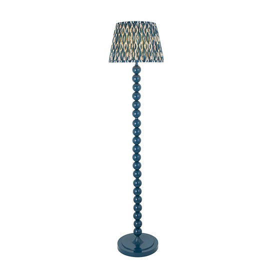 Higgledy And Ikat 35cm Marlin Blue Shade Floor Lamp With High Gloss Marlin Blue Base