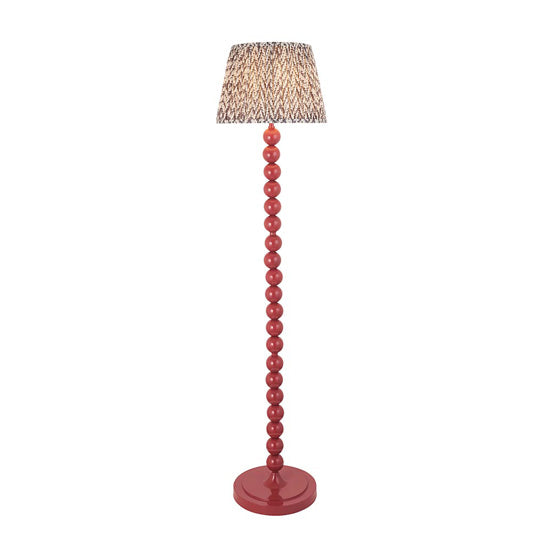 Higgledy And Leaf 35cm Pearl Grey Shade Floor Lamp With High Gloss Pink Clay Base