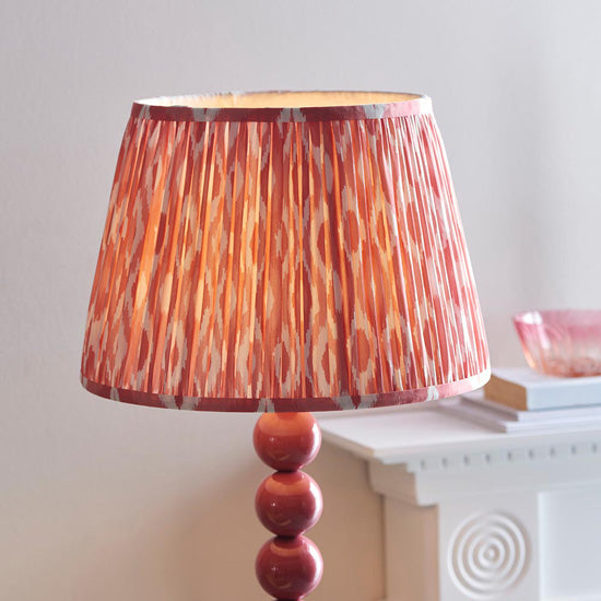 Higgledy And Ikat 35cm Coral Pink Shade Floor Lamp With High Gloss Pink Clay Base