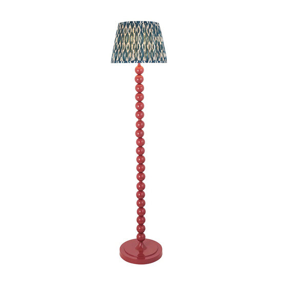 Higgledy And Ikat 35cm Marlin Blue Shade Floor Lamp With High Gloss Pink Clay Base