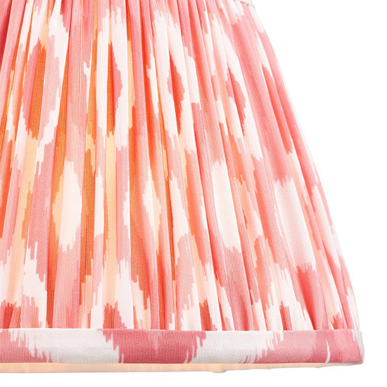 Higgledy And Ikat 20cm Coral Pink Shade Table Lamp With High Gloss Almond White Base