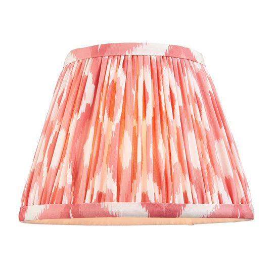 Higgledy And Ikat 20cm Coral Pink Shade Table Lamp With High Gloss Almond White Base