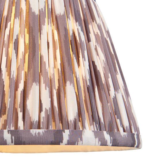 Higgledy And Ikat 20cm Pearl Grey Shade Table Lamp With High Gloss Almond White Base