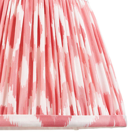 Higgledy And Ikat 20cm Coral Pink Shade Table Lamp With High Gloss Cotswold Green Base