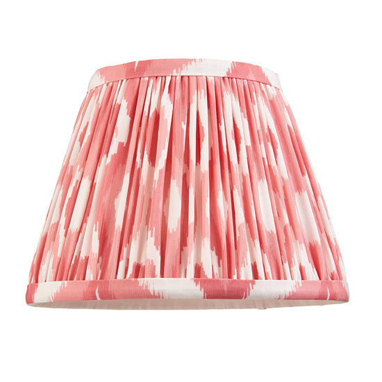 Higgledy And Ikat 20cm Coral Pink Shade Table Lamp With High Gloss Cotswold Green Base