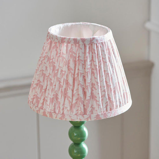 Higgledy And Leaf 20cm Peachy Keen Shade Table Lamp With High Gloss Cotswold Green Base