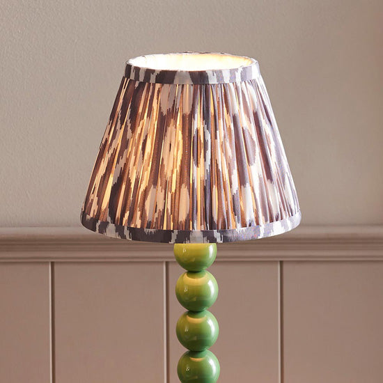 Higgledy And Ikat 20cm Pearl Grey Shade Table Lamp With High Gloss Cotswold Green Base