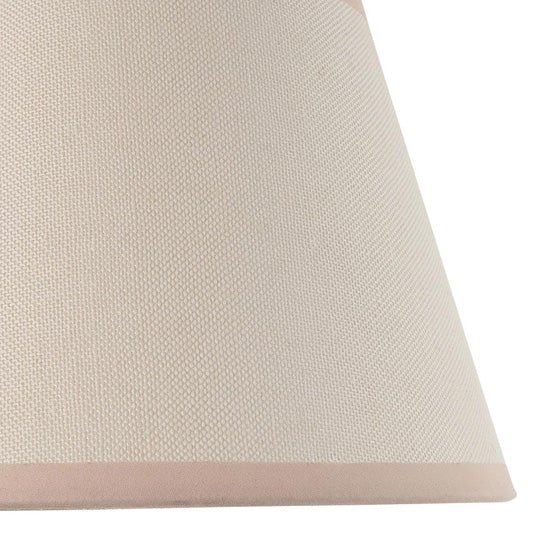 Higgledy And Ikat 35cm Neutral Shade Floor Lamp With High Gloss Almond White Base