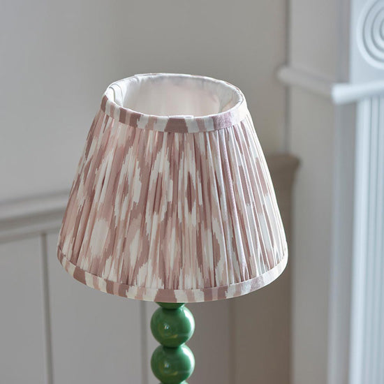 Higgledy And Ikat 20cm Neutral Shade Table Lamp With High Gloss Cotswold Green Base