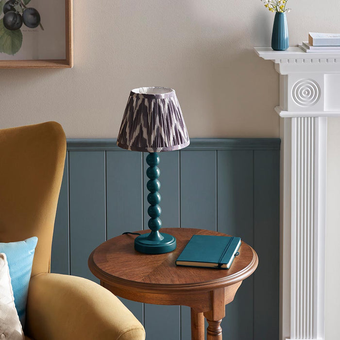 Higgledy And Zigzag 20cm Pearl Grey Shade Table Lamp With Gloss Marlin Blue Base