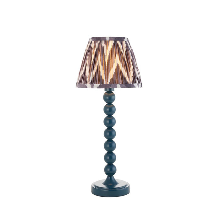 Higgledy And Zigzag 20cm Pearl Grey Shade Table Lamp With Gloss Marlin Blue Base