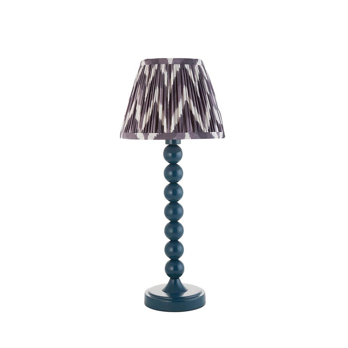 Higgledy And Zigzag 20cm Pearl Grey Shade Table Lamp With Gloss Marlin Blue Base