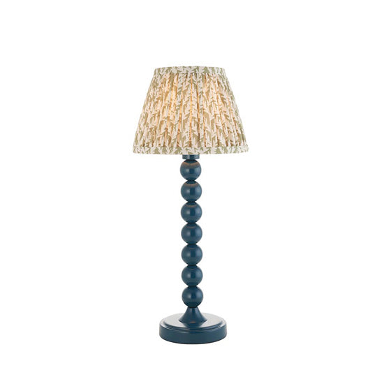 Higgledy And Leaf 20cm Herb Garden Green Shade Table Lamp With High Gloss Marlin Blue Base