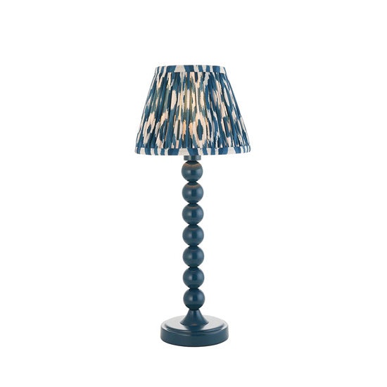 Higgledy And Ikat 20cm Marlin Blue Shade Table Lamp With High Gloss Marlin Blue Base