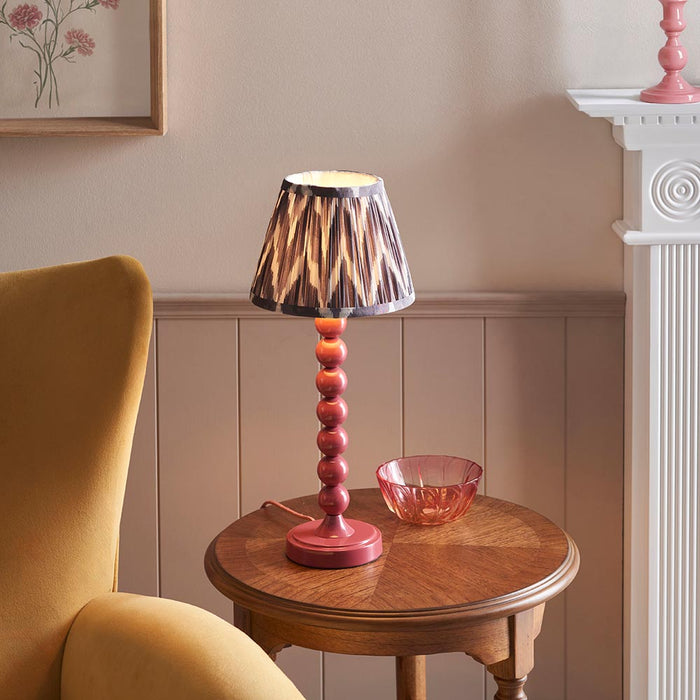 Higgledy And Zigzag 20cm Pearl Grey Shade Table Lamp With Gloss Pink Clay Base