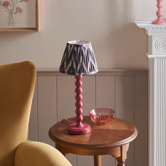 Higgledy And Zigzag 20cm Pearl Grey Shade Table Lamp With Gloss Pink Clay Base