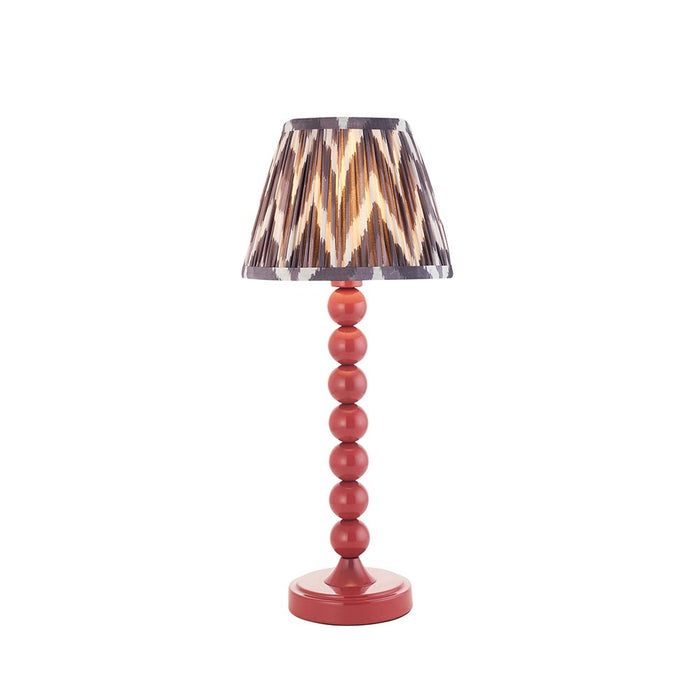 Higgledy And Zigzag 20cm Pearl Grey Shade Table Lamp With Gloss Pink Clay Base