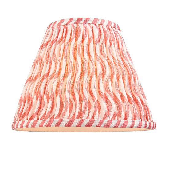 Bobble And Ripple 25cm Coral Pink Fabric Shade Table Lamp In Olive Green Bobble Ceramic Base