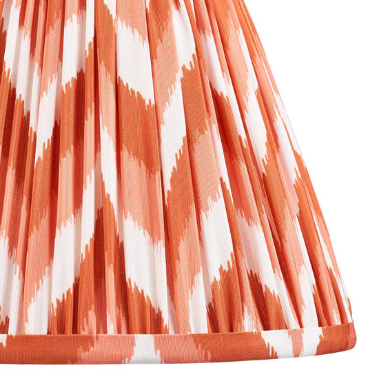 Bobble And Zigzag 25cm Apricot Orange Fabric Shade Table Lamp In Olive Green Bobble Ceramic Base