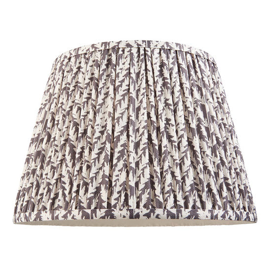 Bobble And Leaf 35cm Pearl Grey Fabric Shade Table Lamp In Gloss White Ceramic Base