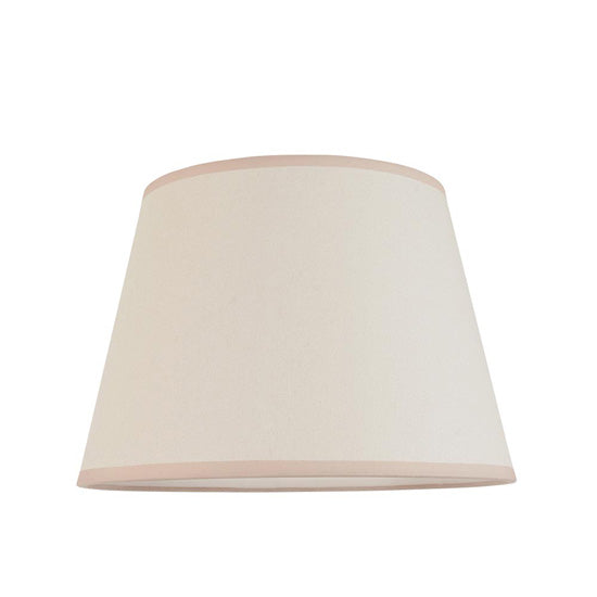 Bobble And Ivy 35cm Vintage White Fabric Shade Table Lamp In Gloss White Ceramic Base